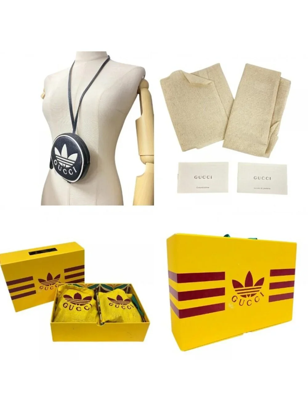 Gucci Trefoil Leather Shoulder Pouch Adidas Collaboration Card - Picture 8 of 8